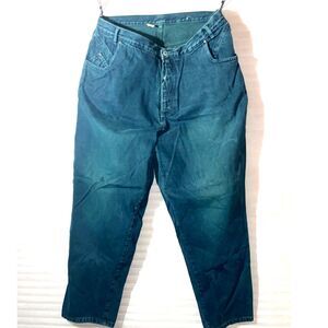 Gitano Vintage Jeans Turquoise Blue/Green Button Fly Size 26W Good looking!